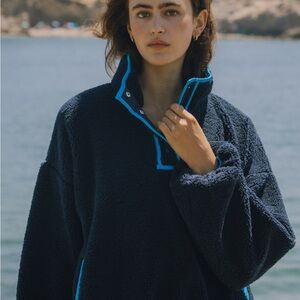 Daily Drills Navy Sherpa jacket